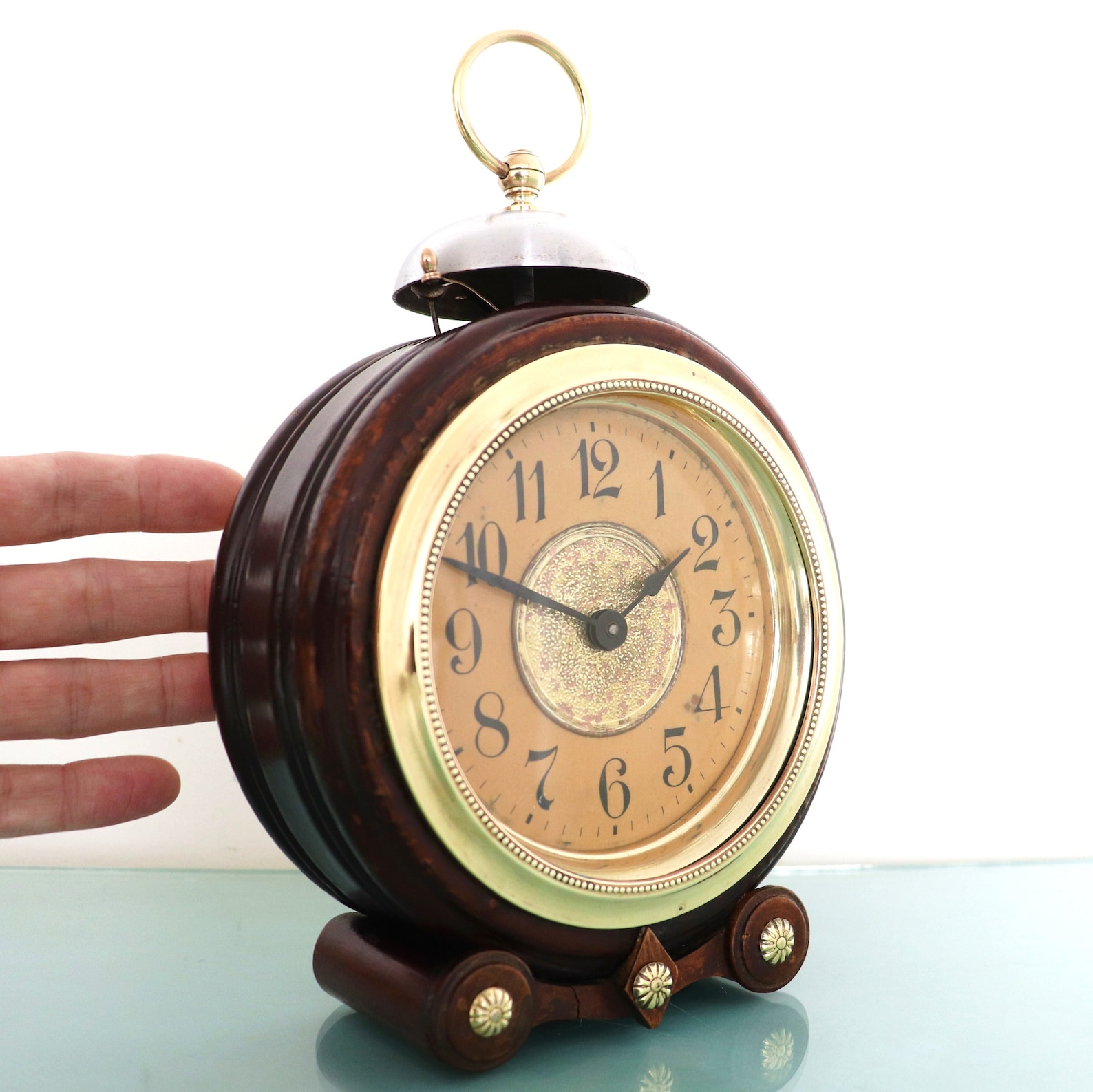 JUNGHANS Alarm Mantel Clock Antique XXL Wood 1920s BELL German Etsy