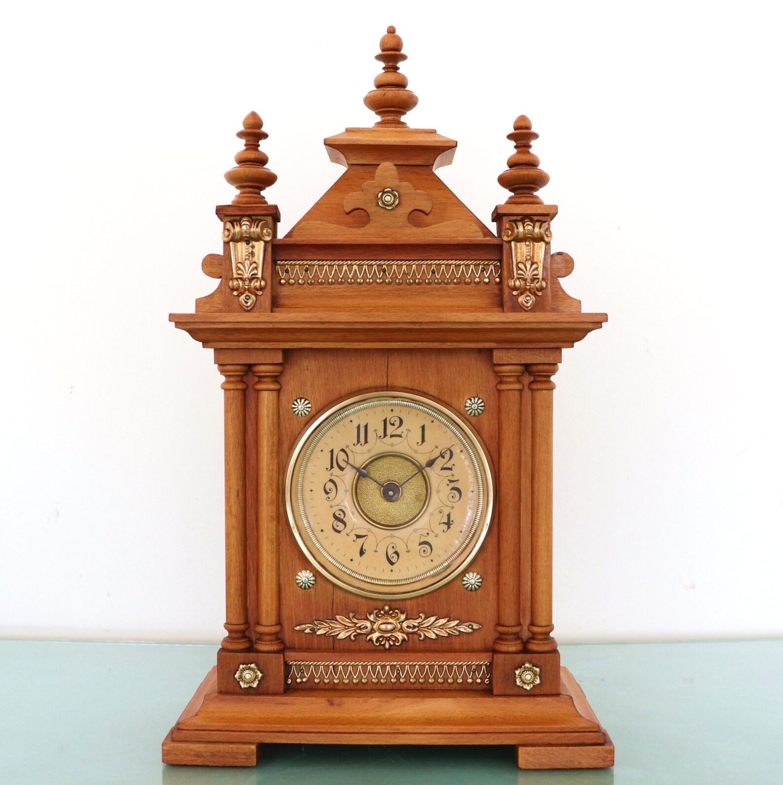 JUNGHANS Alarm Mantel Clock BABY Antique CASTLE Shaped Clock 1910s