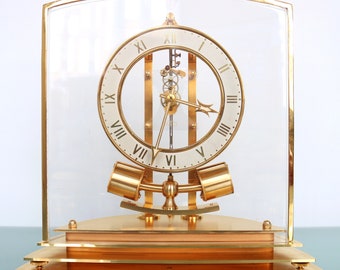 ATO LEON HATOT Mantel Clock Gilded! 1940s Rare Electric Vintage Translucent Dome. With an One Years Guarantee!