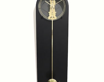 HERMLE Jan des Bouvrie Dutch DESIGN Wall Top! Clock Rarity Translucent! Glass Designer Black! xxl One Year Guarantee!! Serviced and Restored