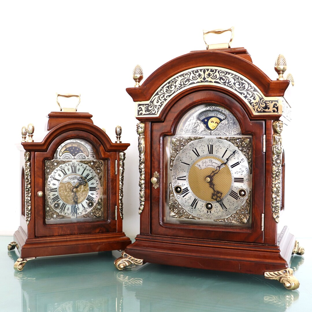 WARMINK Mantel Top Clock XL Vintage TRIPLE Chime Moonphase Clock 7