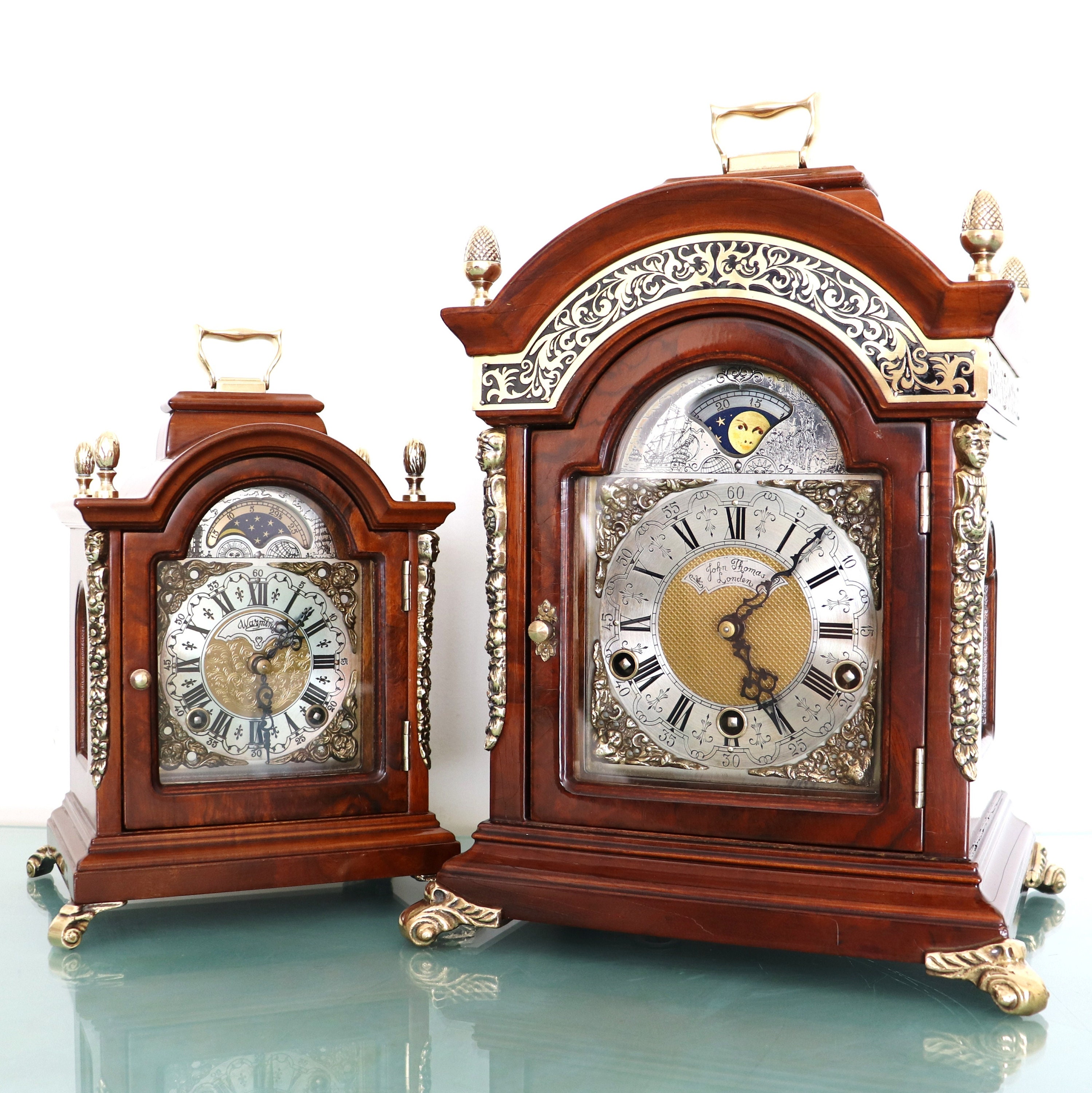WARMINK Mantel Top Clock XL Vintage TRIPLE Chime Moonphase WARMINK Mantel Top Clock XL Vintage TRIPLE Chime Moonphase