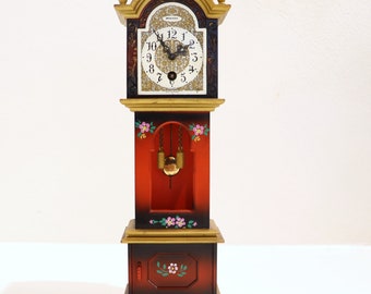 STAIGER BLESSING Mini BABY Grandfathers Vintage Mantel Clock Germany Vintage Handpainted Rare! Winding Serviced Restored One Year Guarantee!