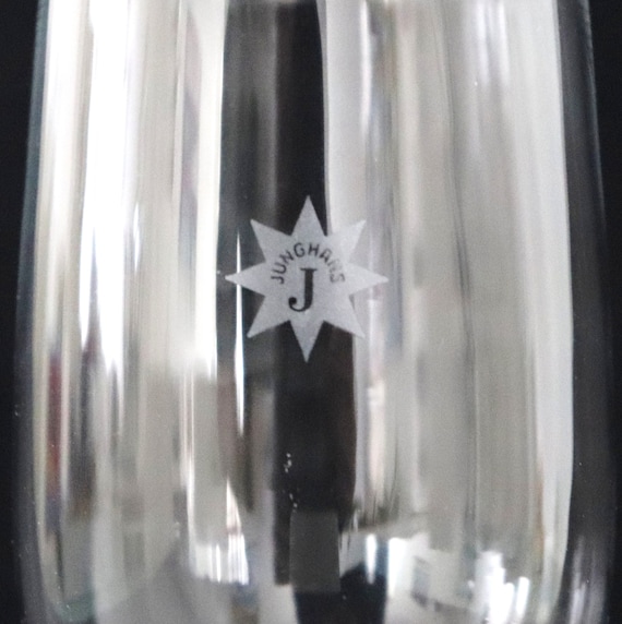 JUNGHANS Logo ENGRAVED Glass Crystal ANTIQUE Wine Glass Beer Etsy