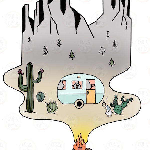 Arizona/Desert Camping PNG/SVG & JPEG