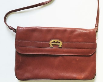 Vintage 70s Etienne Aigner Leather Handbag Etsy
