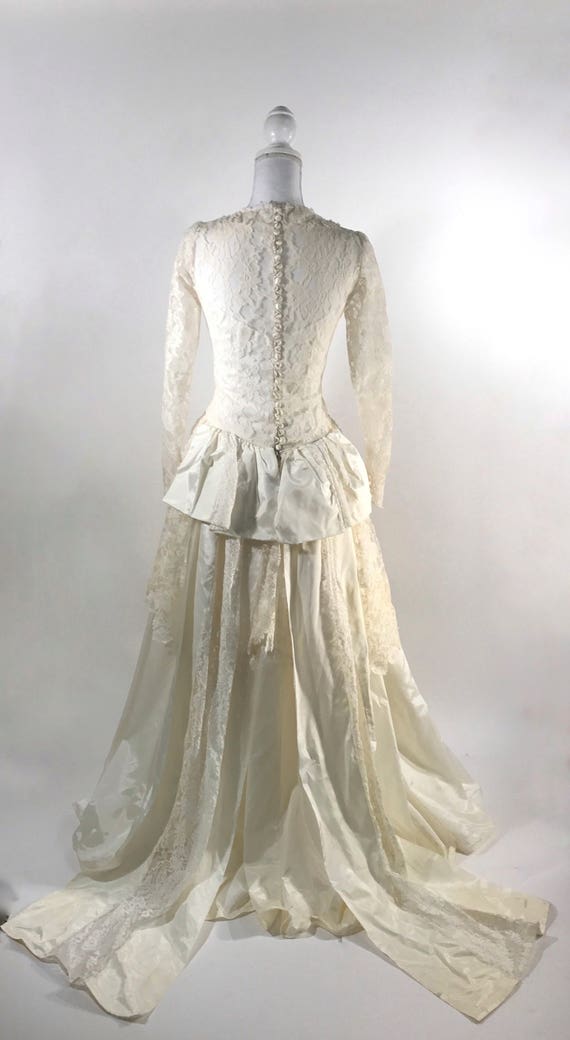 Vintage 50s Lace Wedding Gown - image 3