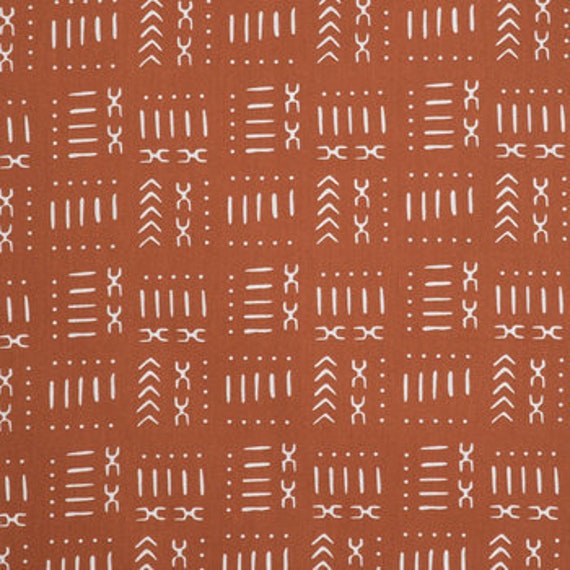 rust mudcloth crib sheet