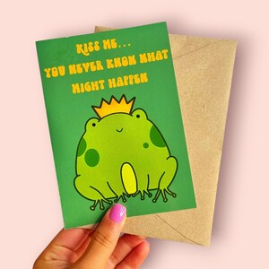 Cute Frog Greeting Card, Cute Card, Hand-Made Greeting Card, Kawaii