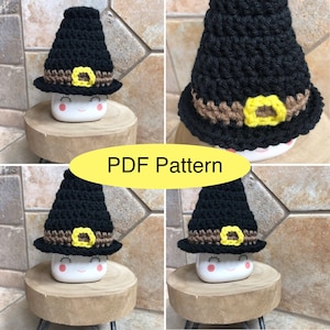 PATTERN Thanksgiving Pilgrim Marshmallow Mug Hat Pattern | Rae Dunn Thanksgiving Pilgrim Crochet Mug Hat Pattern | Fall mug hat