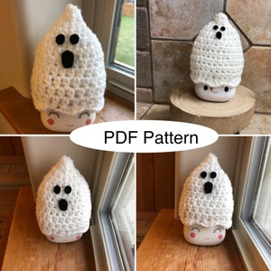 PATTERN Halloween Ghost Marshmallow Mug Hat Crochet PATTERN PDF | Pattern for Rae Dunn inspired mug hats | Digital Download Mug Hat Pattern