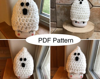 MUSTER Halloween Gespenst Marshmallow Becher Mütze Häkelanleitung PDF | Muster für Rae Dunn inspirierte Tassenhüte | Digitaler Download Tasse Hut Muster