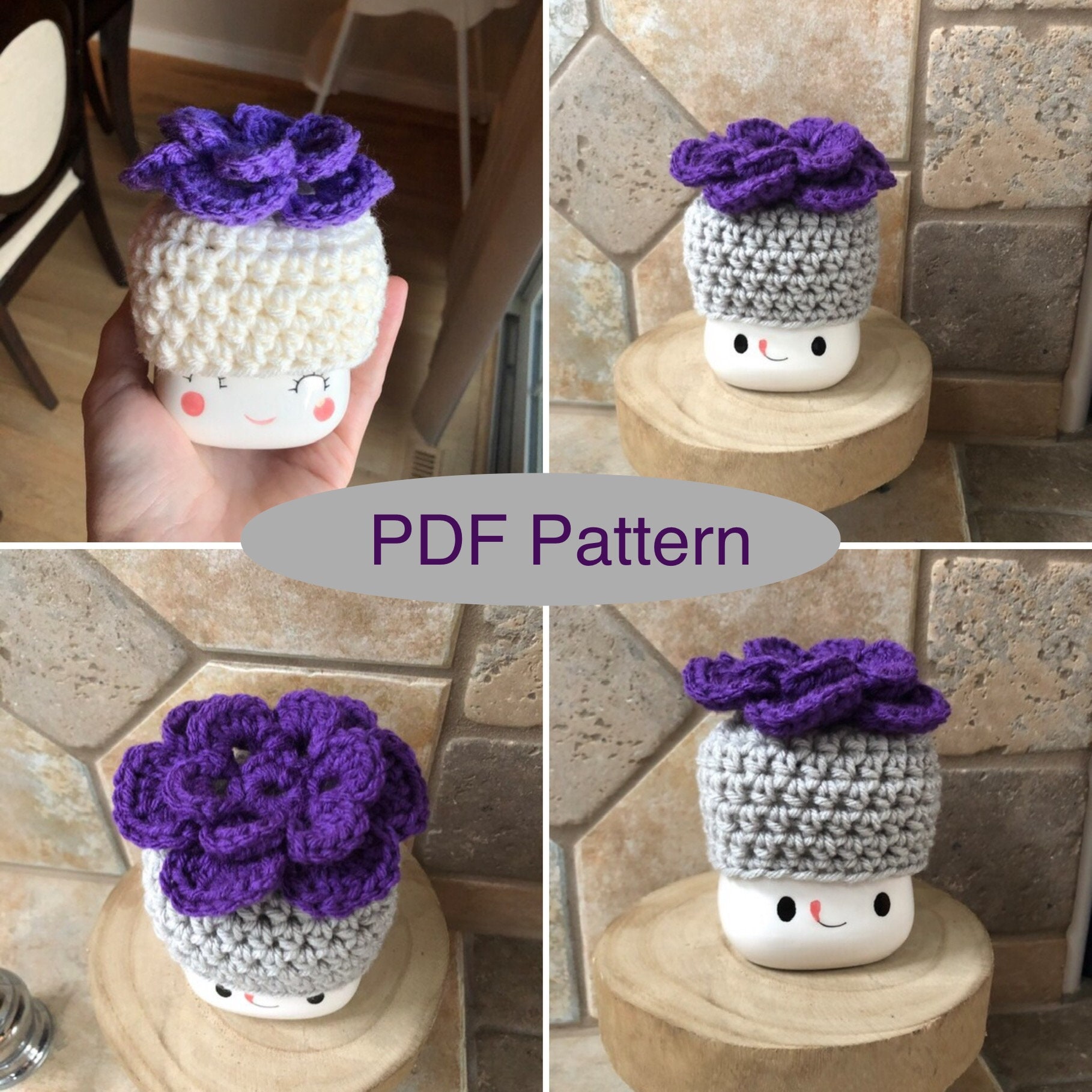 PATTERN Big Flower Marshmallow Mug Hat 