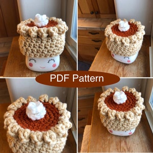 MÖNSTER Pumpapaj Marshmallow Mugghatt Virkmönster | Mönster för höstmugghatt | Rae Dunn-inspirerat höstdekormönster för mugghatt