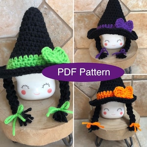 PATTERN Halloween Witches Marshmallow Mug Hat Crochet PATTERN PDF | Pattern for Rae Dunn inspired mug hat | Digital Download Mug Hat Pattern