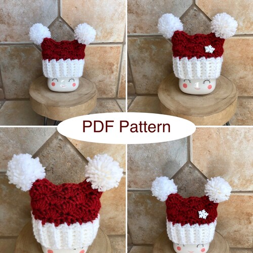 PATTERN Christmas Santa Marshmallow Mug Hat Crochet PATTERN Etsy