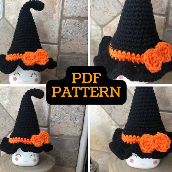 PATTERN Halloween Witch Hat Marshmallow Mug Hat | Rae Dunn Halloween Themed Witch Mug Hat | Tiny Witch Hat for Rae Dunn and Johanna Parker