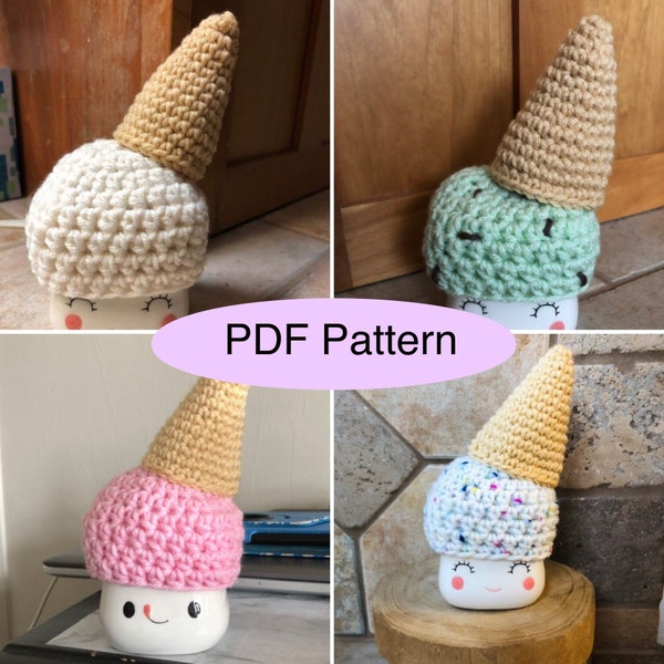 PATTERN Ice Cream Marshmallow Mug Hat Crochet PATTERN PDF | Pattern for Rae Dunn inspired mug hats | Digital Download Mug Hat Pattern