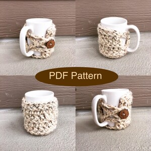 PATTERN Chunky Coffee Mug Cozy Crochet PATTERN PDF | Digital Download Mug Cozy Pattern | Tea Cozy Pattern Crochet