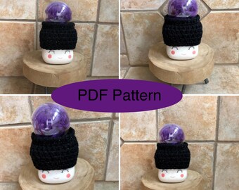 MUSTER Halloween Kristallkugel Marshmallow Becher Mütze Häkelanleitung PDF | Muster für Rae Dunn inspirierte Tassenhüte | Digitaler Download Tasse Hut Muster
