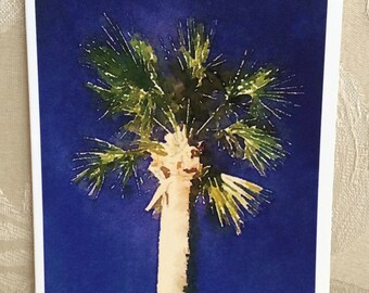 LowCountryNoteCards Papeterie aquarelle palmier nain