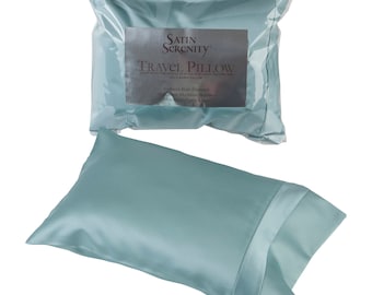 Satin Travel Pillow with Pillowcase: Anti-Aging Beauty Sleep