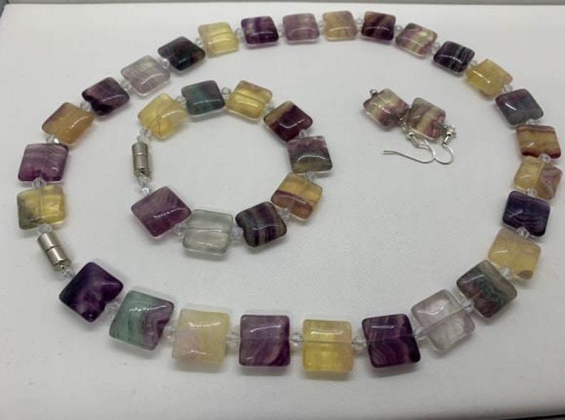 Florite and crystal Jewellery set