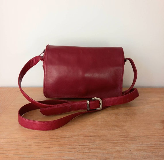 Vintage Enny Red Soft Italian Leather Multi Compartment Etsy