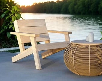 Easy Adirondack Club Chair 2x4 Simple Modern DIY Build - Digital Plans