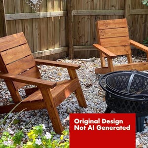 Silla Adirondack moderna y fácil de construir con madera de 2x4 - Planos digitales
