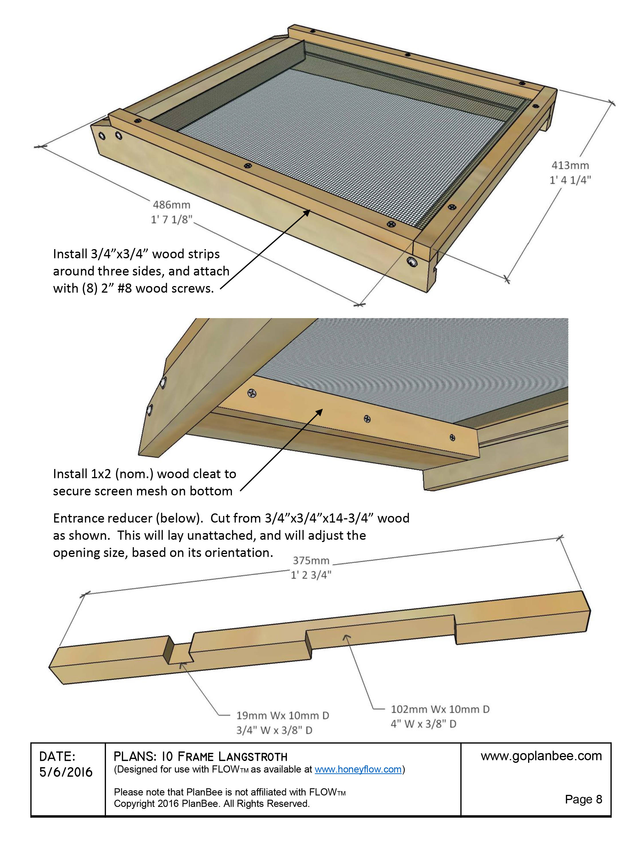 DIY FLOW Beehive Box Plans Langstroth 10Frame Beekeeping Etsy