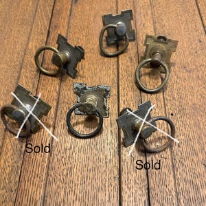 Victorian Eastlake cabinet ring pulls, selling individually - antique furniture hardware