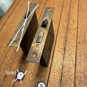 Mortise lock, 2-3/8 backset, mixed manufacturers, cleaned & in working order, selling individually - antique door hardware
