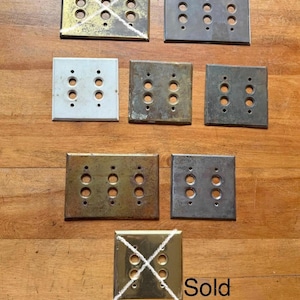 Push button 2-gang and 3-gang switchplates - antique hardware
