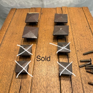 Mission square oak knobs, selling as groups of 2 - antique cabinet furniture hardware
