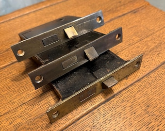 Mortise locks, 2-3/8” backset, 5-1/4” faceplate, cleaned, selling individually -antique door hardware