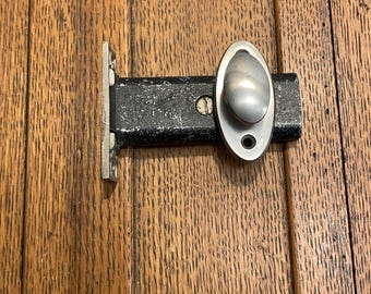 Mortised privacy lock with turn knob & oval escutcheon - antique door hardware