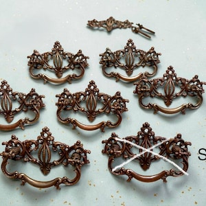 Ornate cast brass drawer handles, selling individually- antique furniture hardware