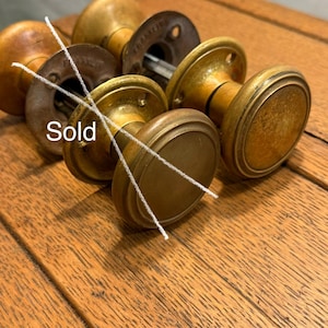 Heavy cast brass doorknob and rosette sets, selling individually  - antique door hardware
