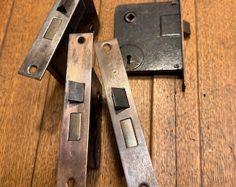 Mortise locks, 2-1/2” backset, 5-3/8” faceplate, cleaned, selling individually - antique door hardware