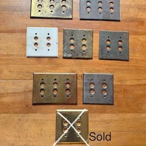 Push button 2-gang and 3-gang switchplates - antique hardware