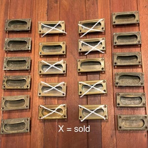 Brass recessed sash lifts, 14 available, selling individually - antique window hardware