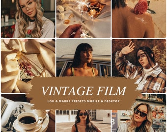 Vintage Kodak Film Mobile Lightroom Presets, Film Photo Filter Instagram Blogger, Warm Moody Film Presets For Influencers