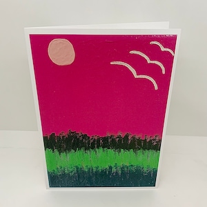 5x7, tarjetas, Sets, idéntico, rosa intenso, hierba, tarjeta en blanco, naturaleza, tarjeta abstracta, arte de Carole, rosa claro, papelería, correo postal