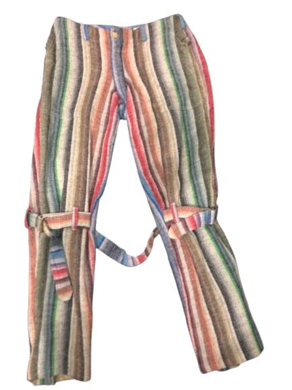 VIVIENNE WESTWOOD Gold Label 1994 Bondage Trousers is Striped Wool #viviennewestwood #punk #rare #vintage #madeinlondon