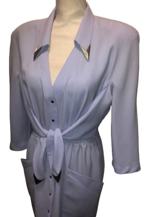 THIERRY MUGLER Early 90's Light Blue Dress with Silver Chromed Arrows as Embellishment Size 44 #thierrymugler #90's #vintage #rare