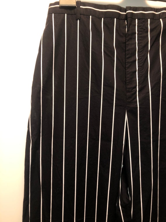 BALENCIAGA Black Striped Trousers in Pure Cotton,… - image 3