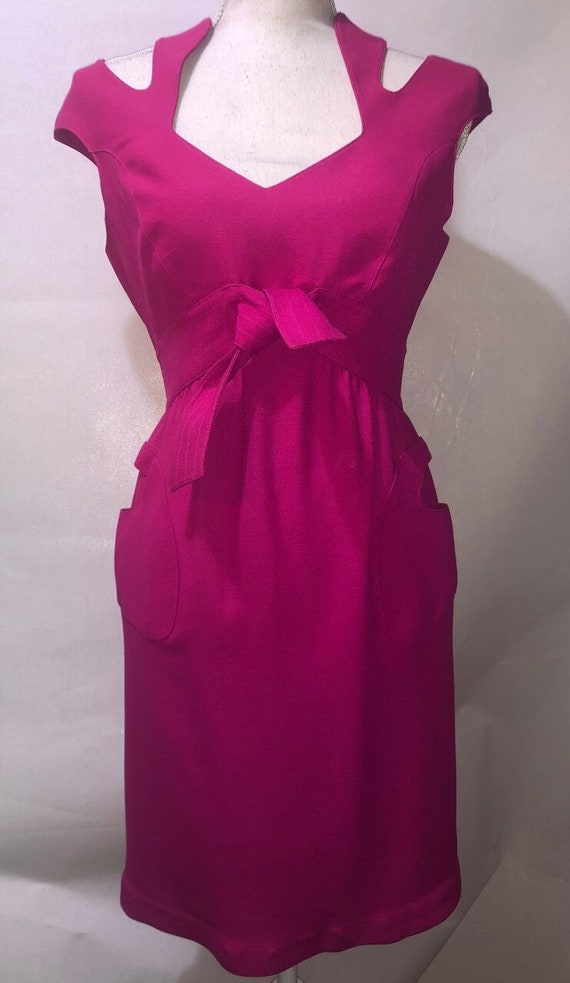 THIERRY MUGLER late 80's shocking pink cut out Mid