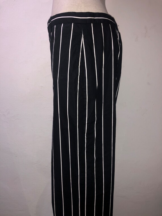 BALENCIAGA Black Striped Trousers in Pure Cotton,… - image 1