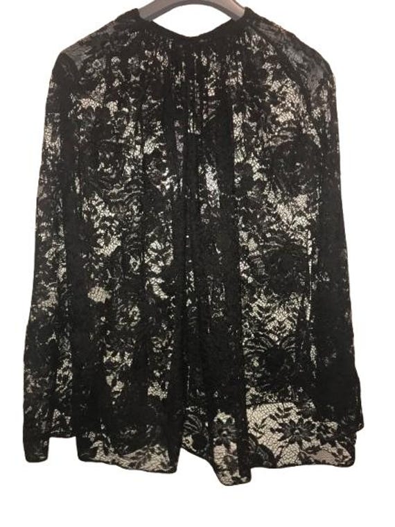 PRADA Black peony Chantilly lace, size ita 40 cape. new with label never worn, with side holes for arms longer in the back